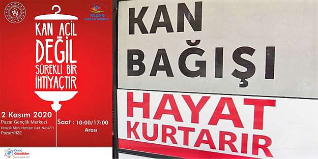 Pazar Gen&ccedil;lik Merkezi'nden T&uuml;rk Kızılay'ı i&ccedil;in kan bağışına davet