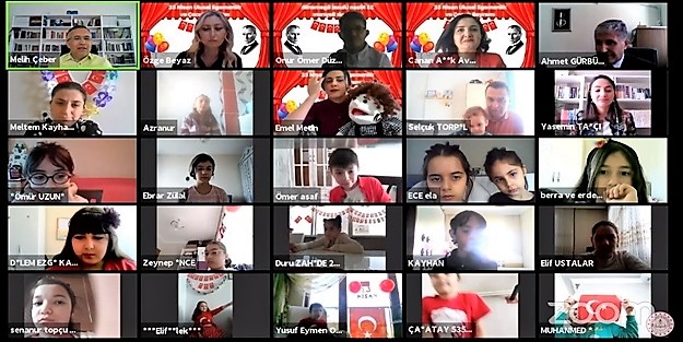 Vali Çeber 23 Nisan’ı Video Konferans Yöntemi İle Kutladı