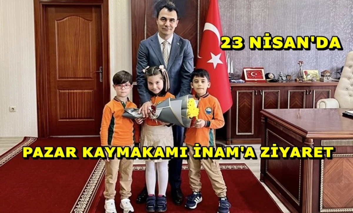 &Ouml;ğrenciler 23 Nisan&rsquo;da Kaymakam İnam&rsquo;ı Ziyaret Etti