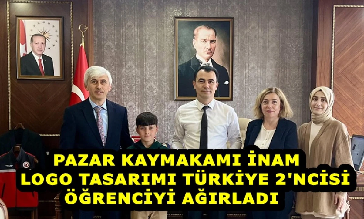 Pazar Kaymakamı İnam Logo Tasarımı T&uuml;rkiye İkincisini Tebrik Etti