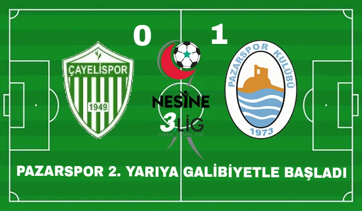 Pazarspor, &Ccedil;ayeli Deplasmanından 3 Puan &Ccedil;ıkardı
