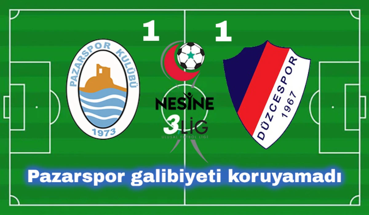Pazarspor Son Dakikada Düzce'ye Puan Verdi